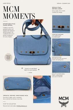 TJ115 MCM First Lady Top Handle Satchel*Gorgeous Blue